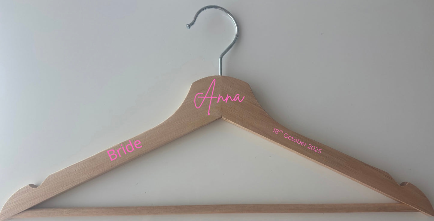 Personalised Natural Wood Clothes Hanger