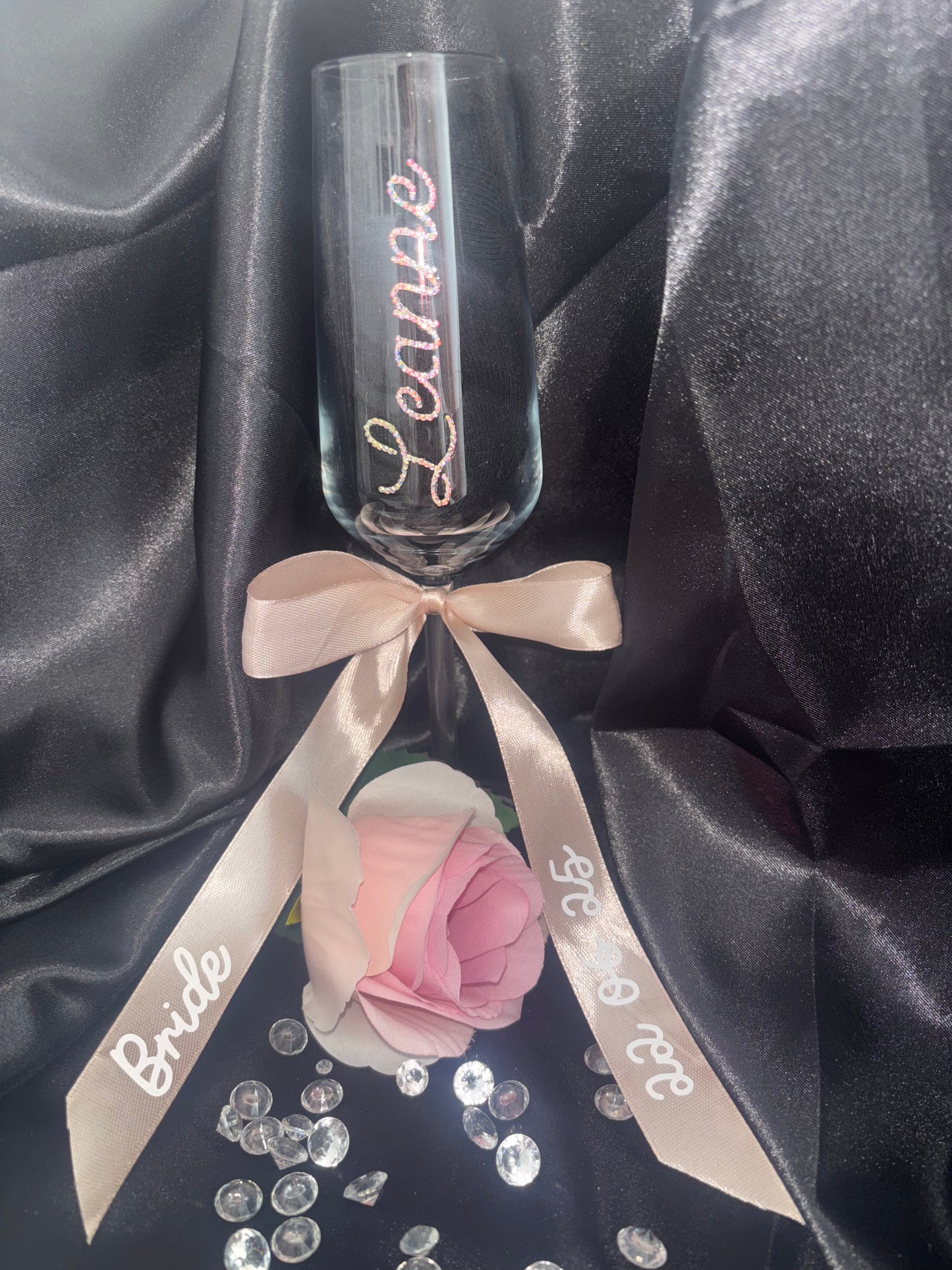 Personalised Diamante Name Champagne Glass