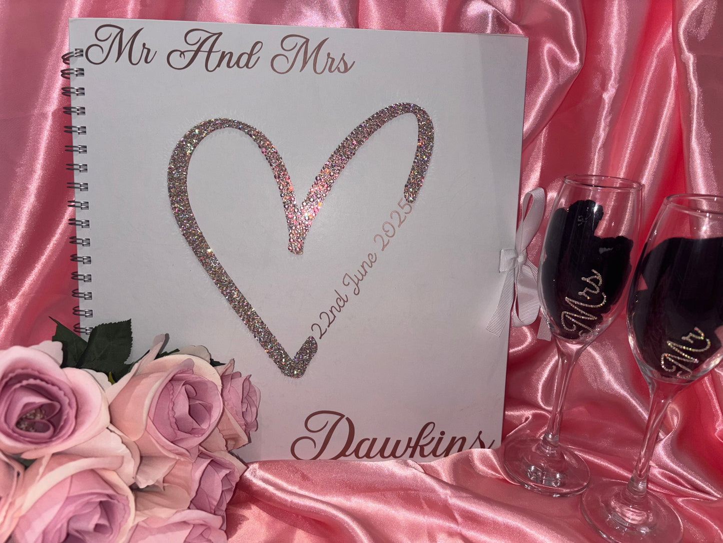 Personalised Wedding Birthday Scrapbook With Diamantes