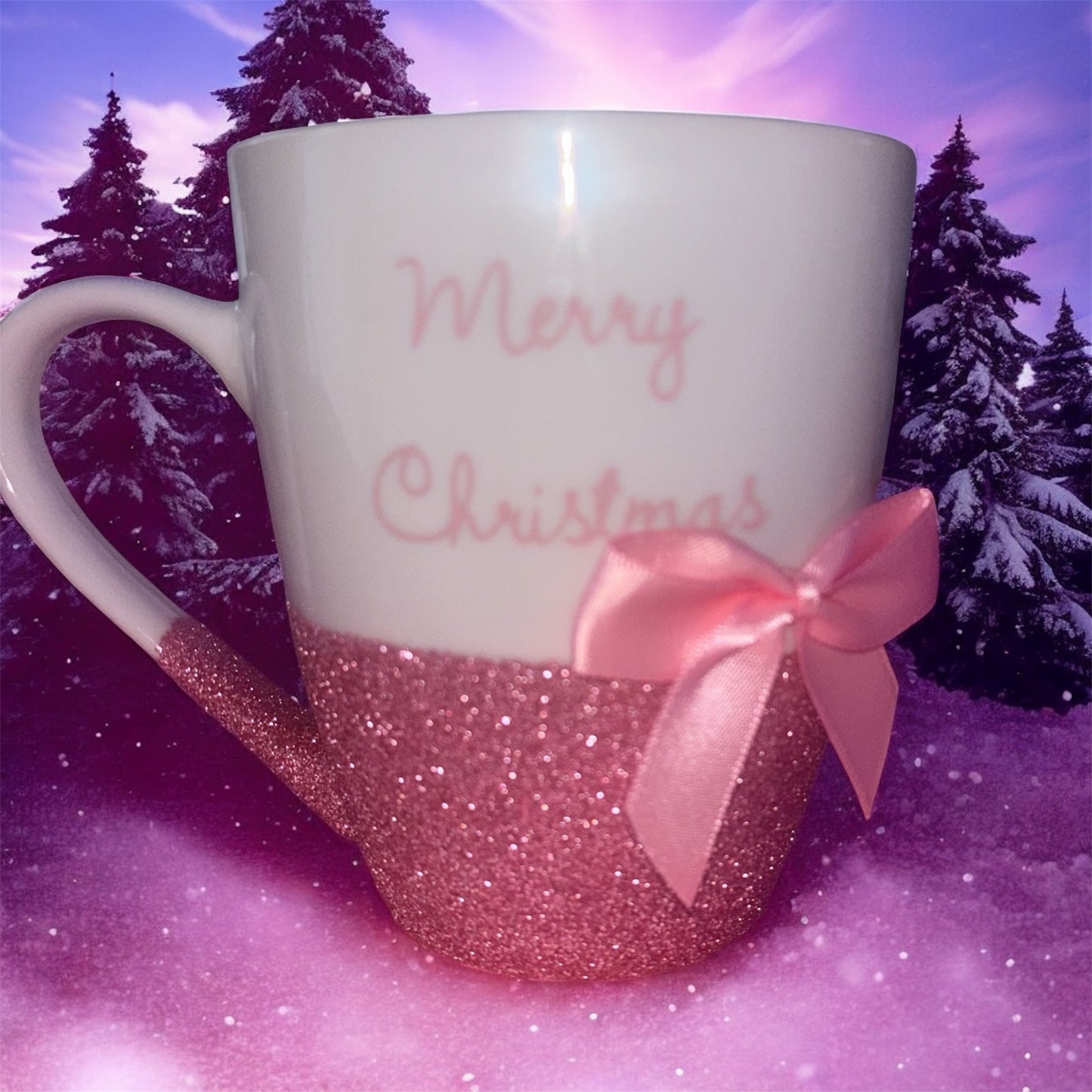 Merry Christmas Glitter Mug