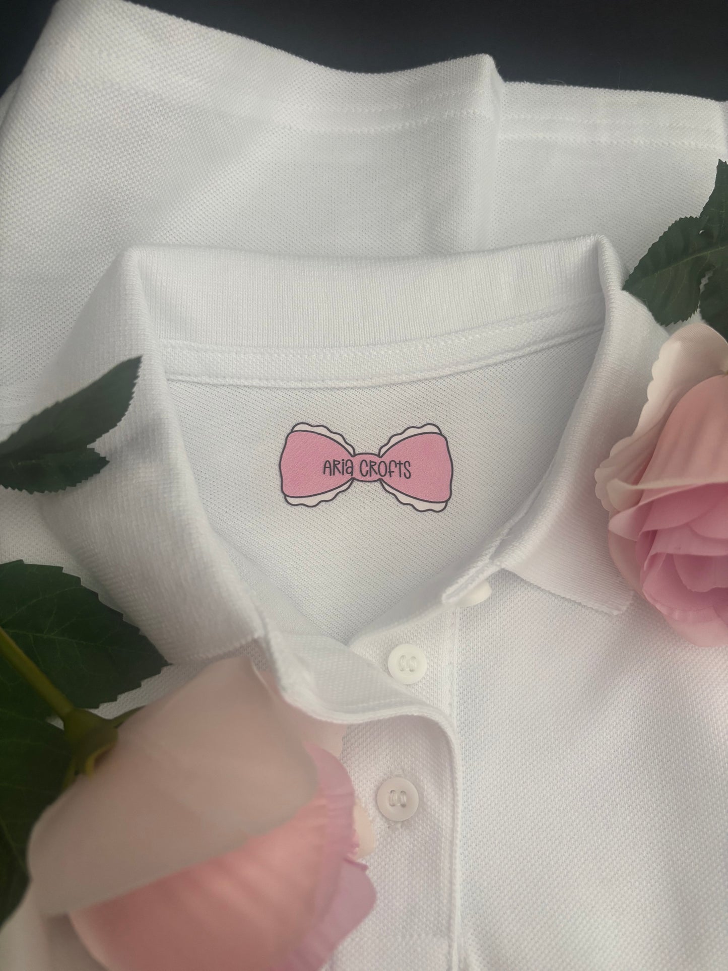 Pink Bow Iron On Labels School Uniform