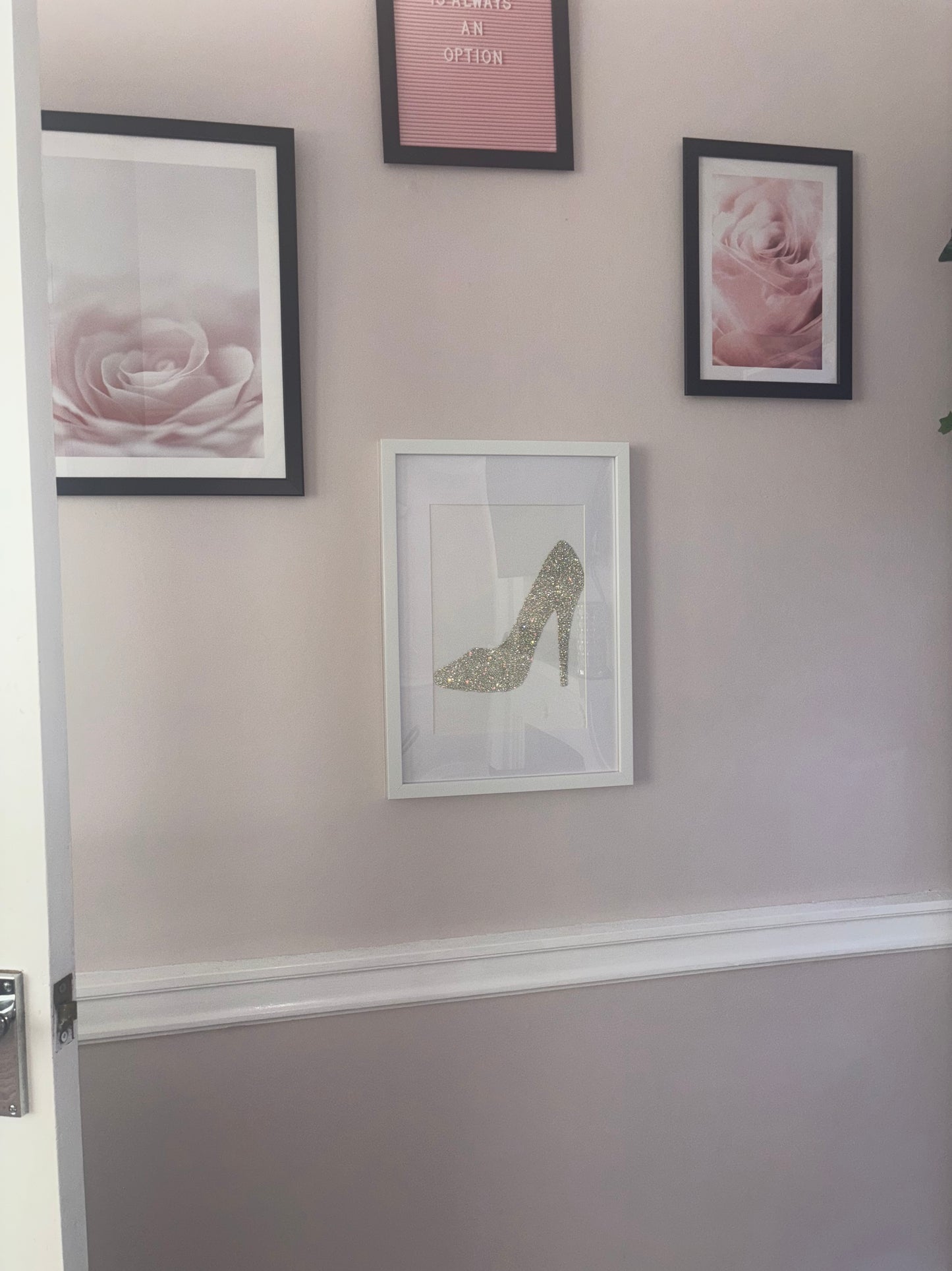 A4 Shoe Print Diamante Canvas