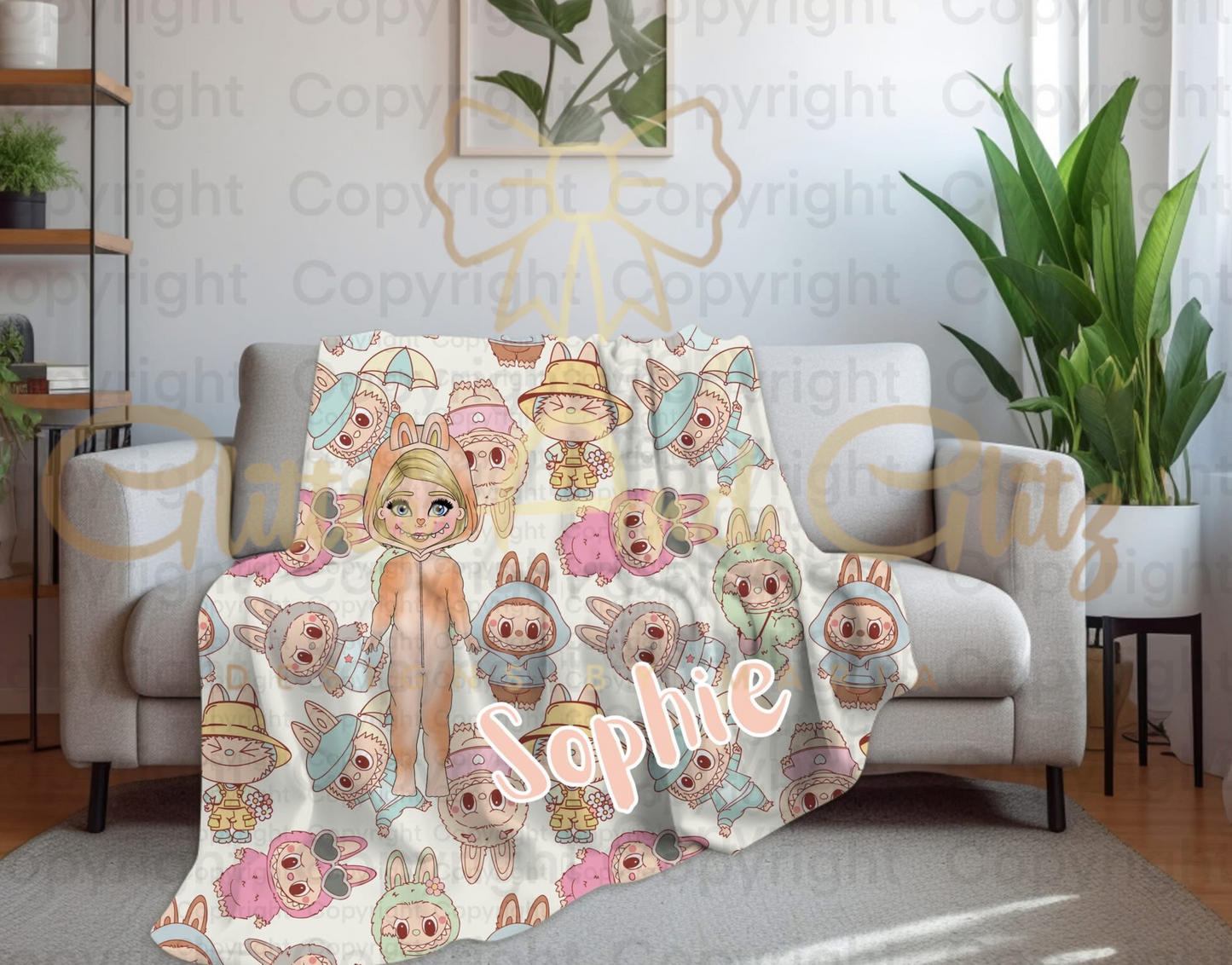 Personalised Plush Printed Custom Blankets 3 sizes