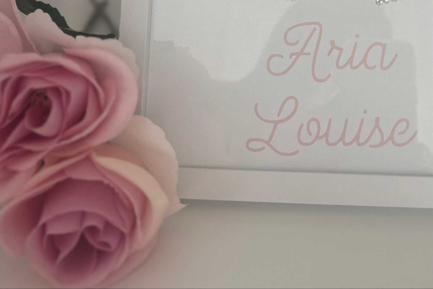 Pink Bow Diamante Canvas A4
