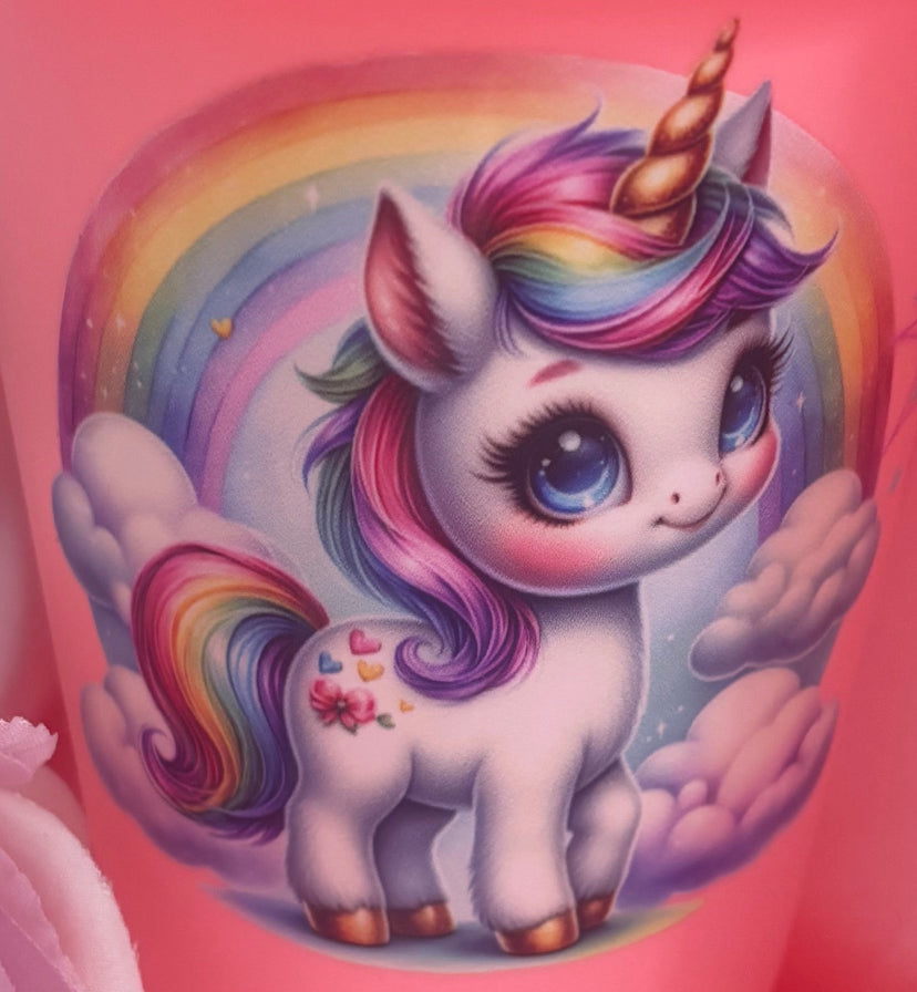 Personalised 16oz plastic Libby Can Unicorn