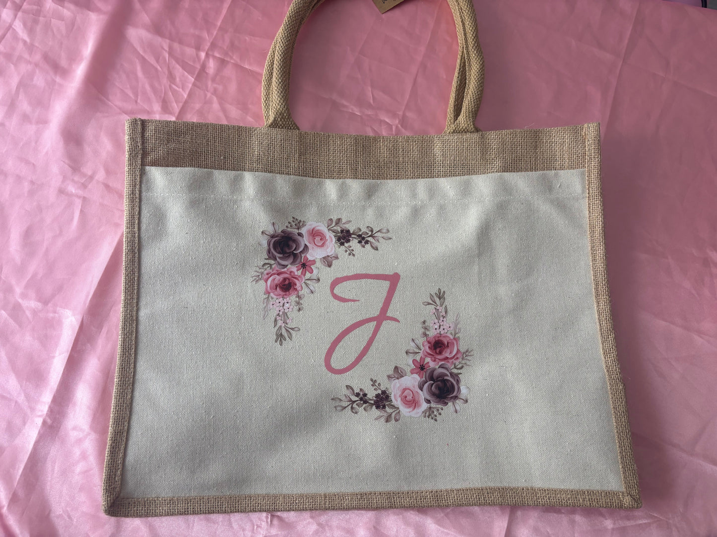 Front Pocket Jute Bag Mini Midi Large Shopper