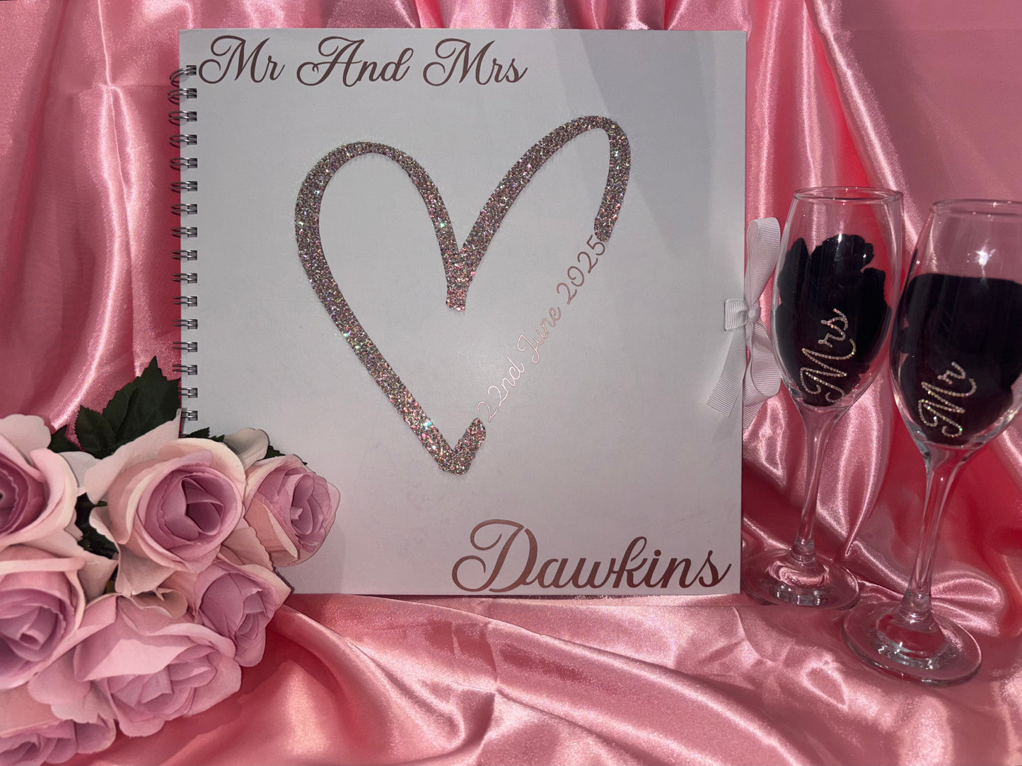 Personalised Wedding Birthday Scrapbook With Diamantes
