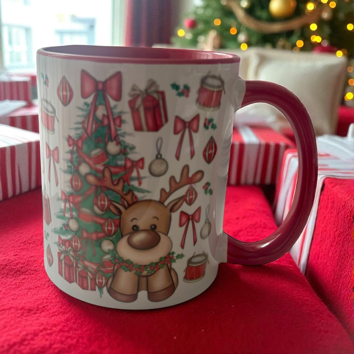 Reindeer Full Wrap Mug slight Seconds