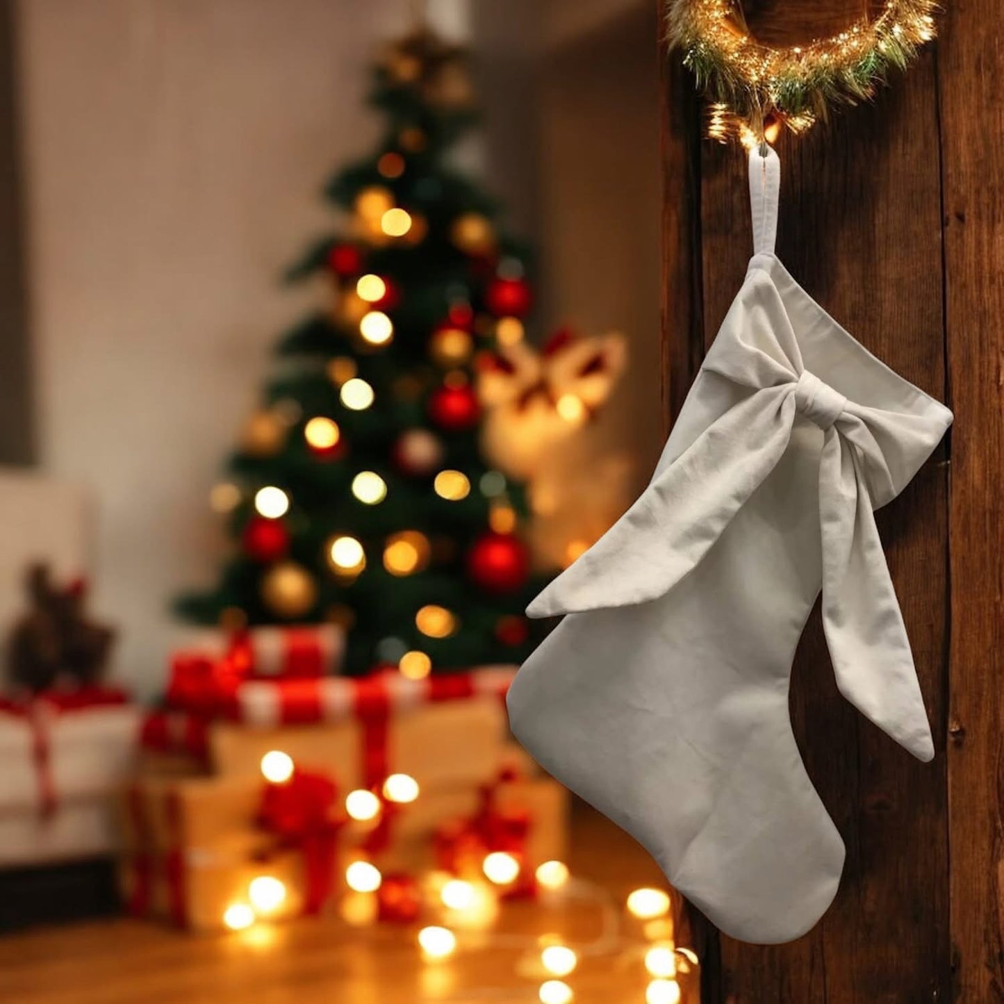 Personalised Christmas Bow Stockings Pre-Order