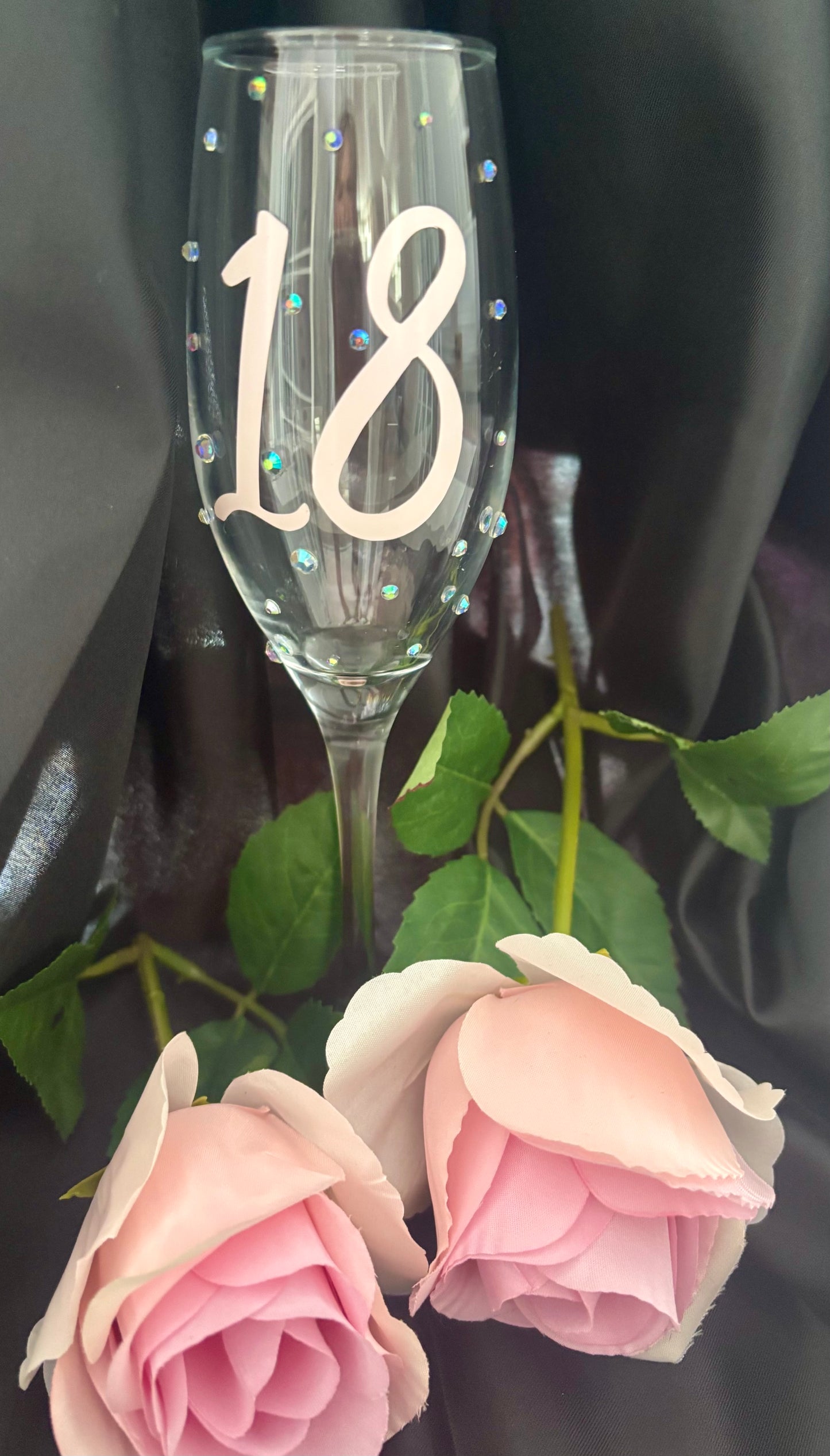 Personalised champagne glass