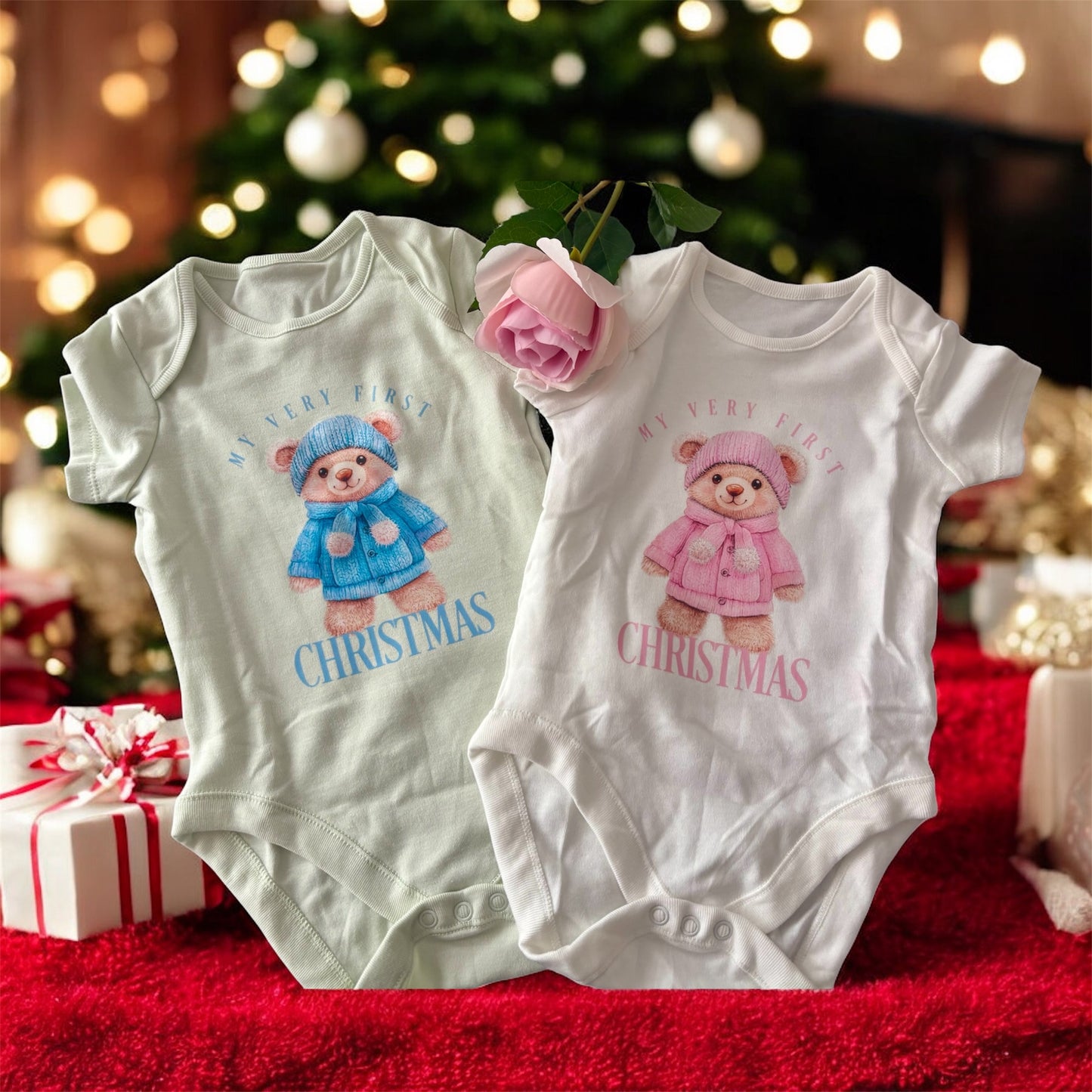 My First Christmas Bodysuits