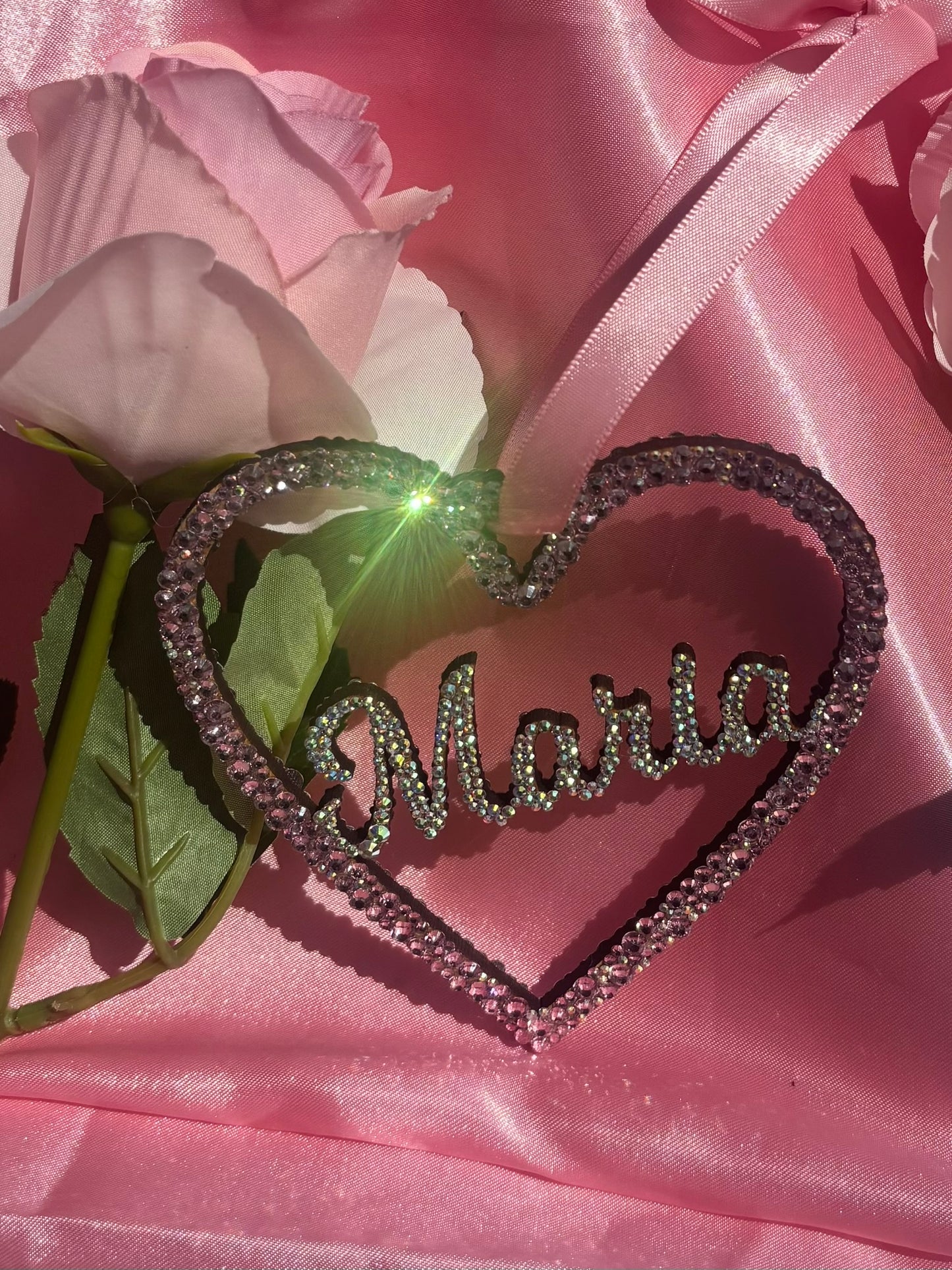 Crystal Diamante Car Interior Mirror Hanging Heart Home Decor Wall Hanging Personalised
