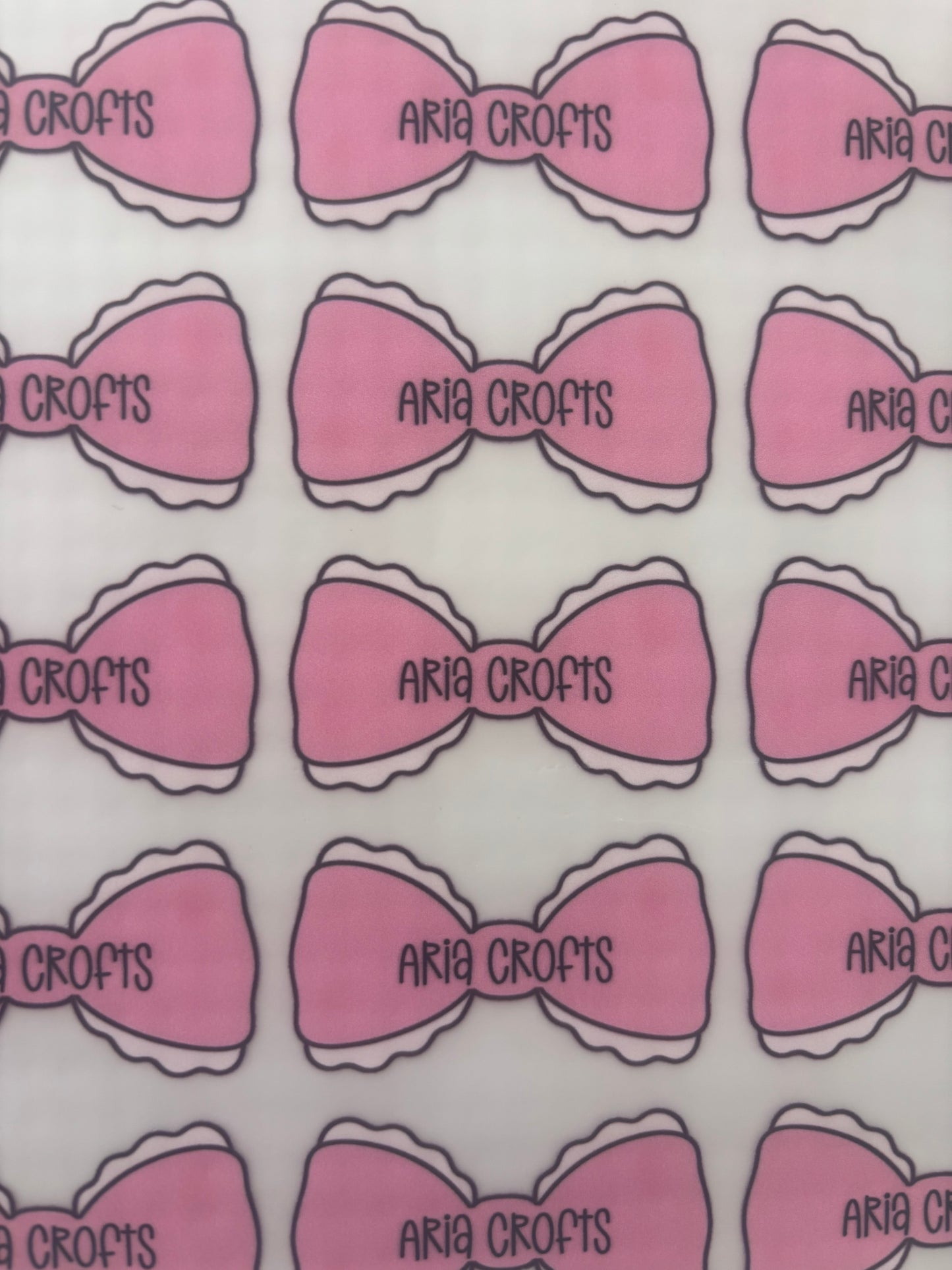 Pink Bow Iron On Labels School Uniform