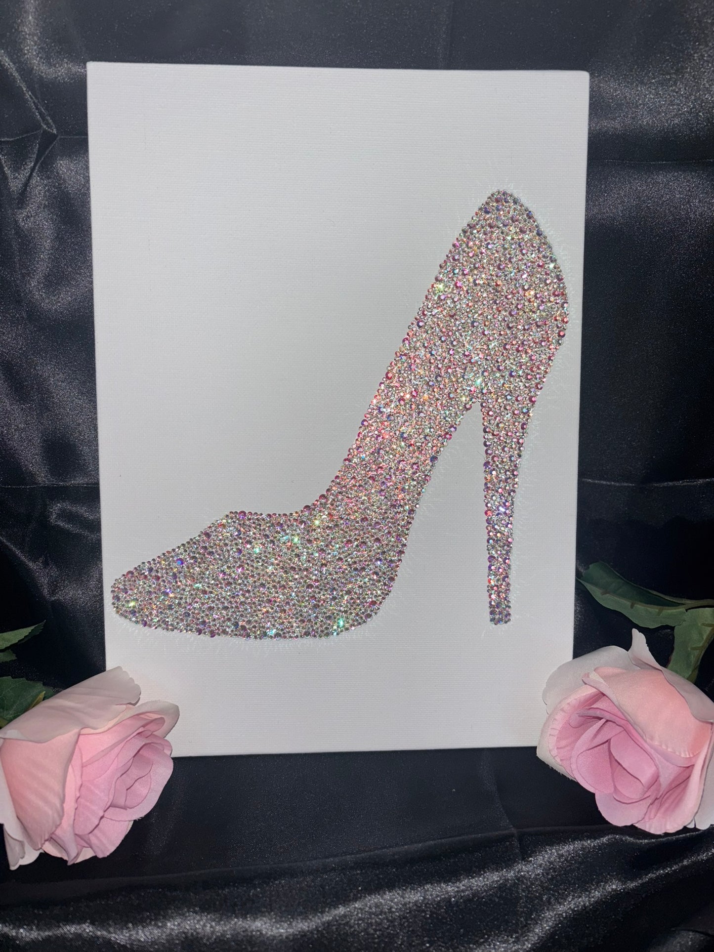 A4 Shoe Print Diamante Canvas