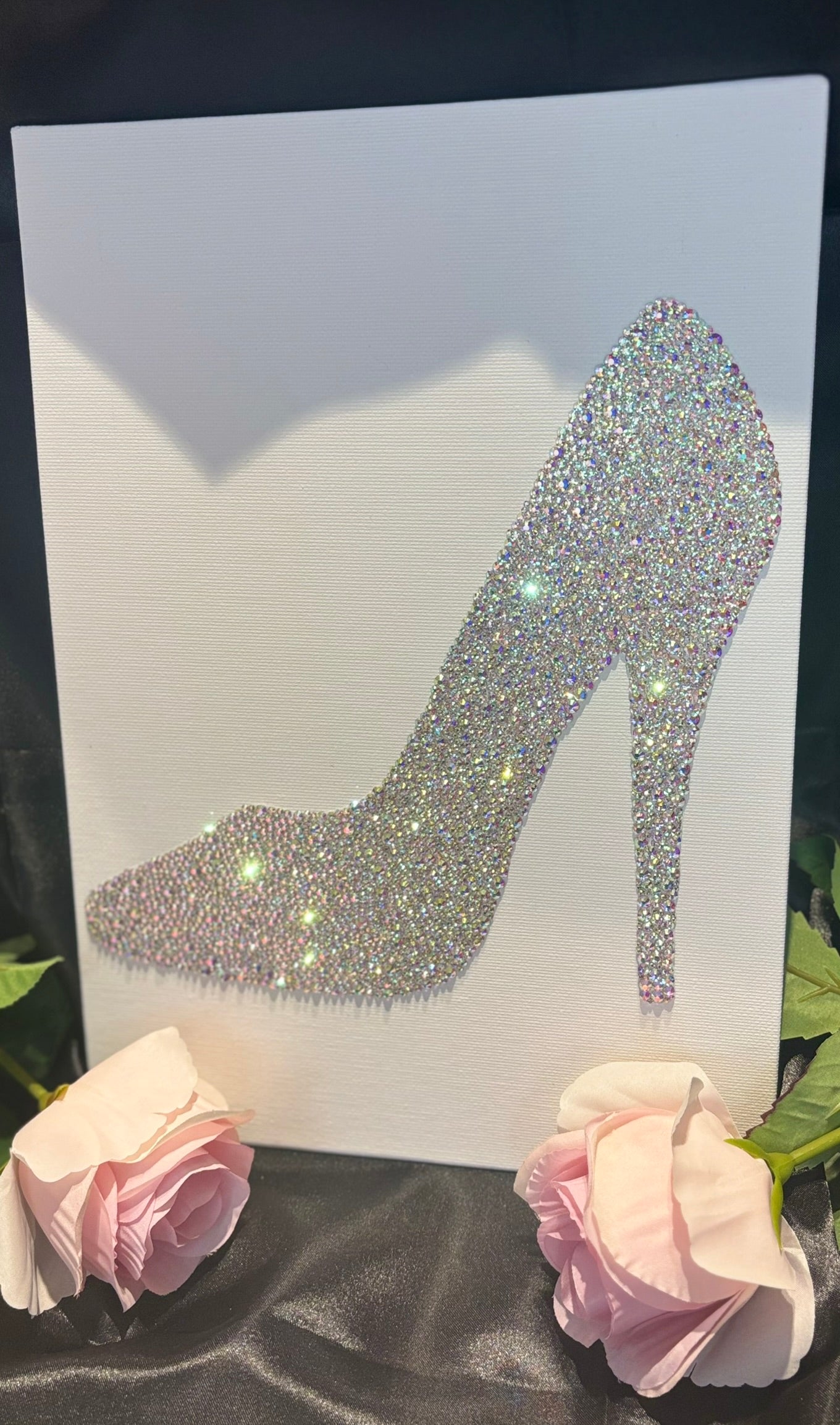 A4 Shoe Print Diamante Canvas