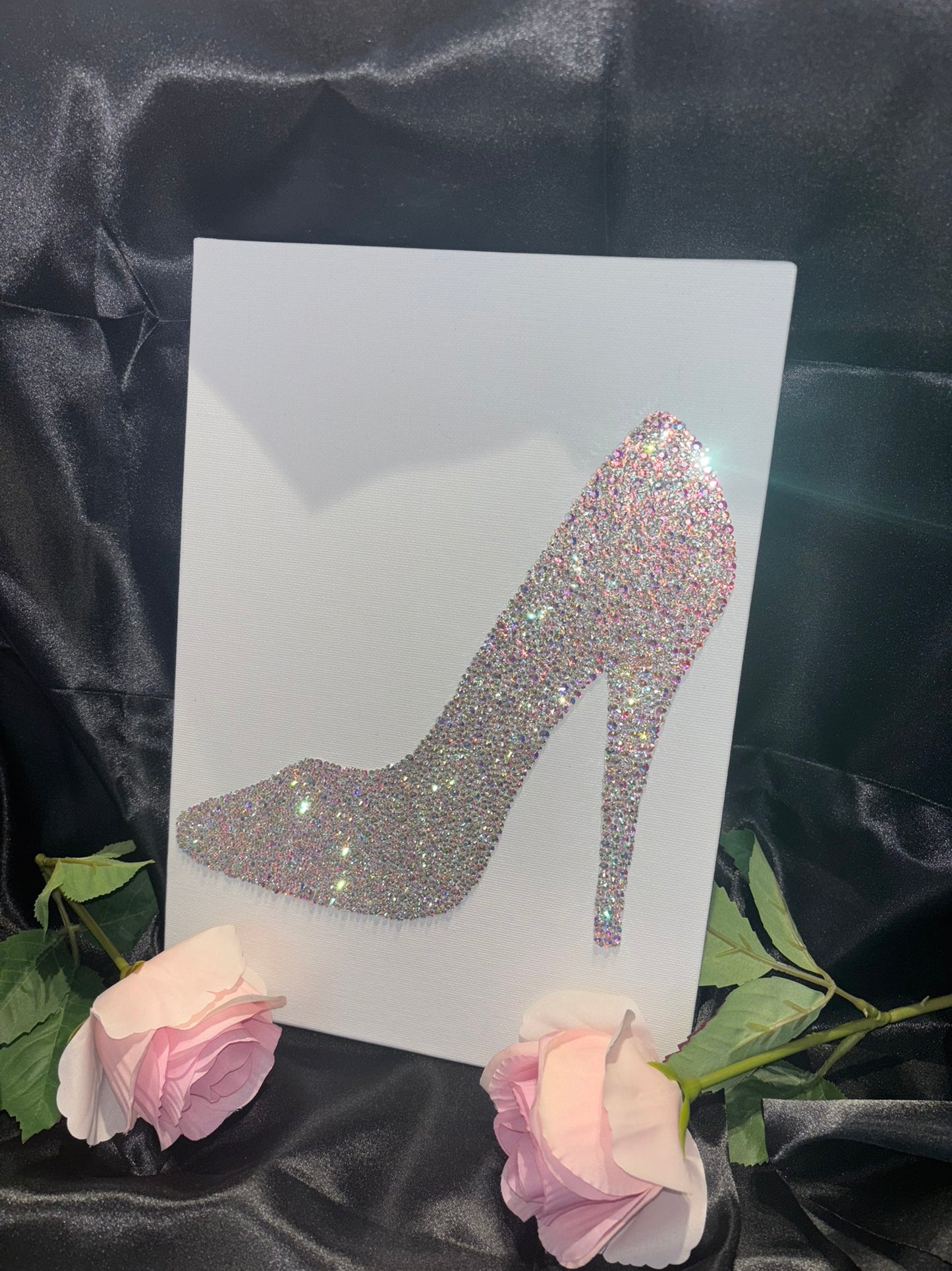 A4 Shoe Print Diamante Canvas