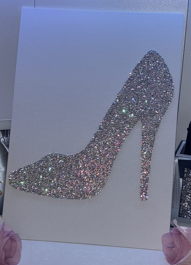 A4 Shoe Print Diamante Canvas