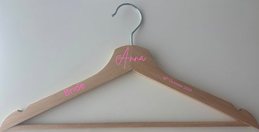 Personalised Natural Wood Clothes Hanger