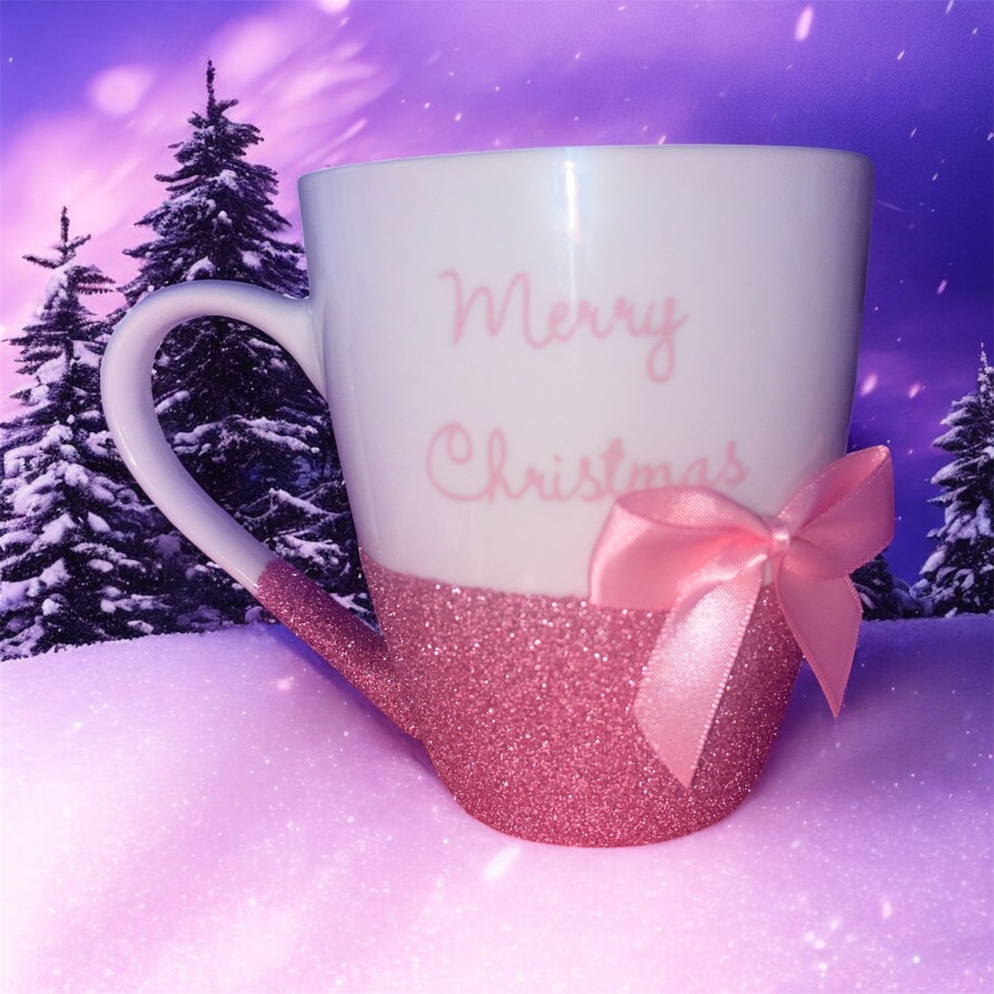 Merry Christmas Glitter Mug