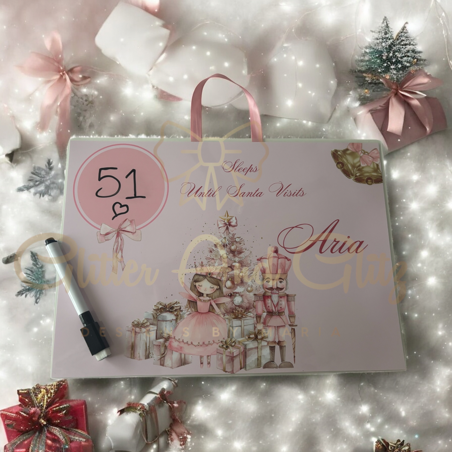 Santa Countdown A4 Reusable with Pen