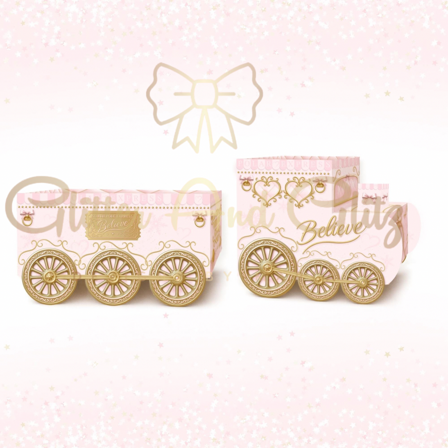 Pink and Gold Christmas express train