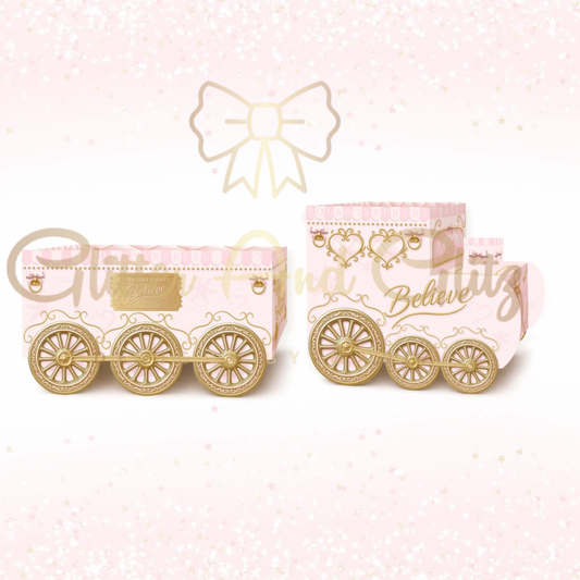 Pink and Gold Christmas express train