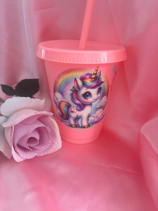 Personalised Unicorn 16oz Cold Cups