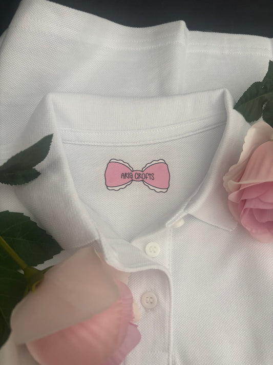 Pink Bow Iron On Labels School Uniform