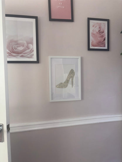 A4 Shoe Print Diamante Canvas