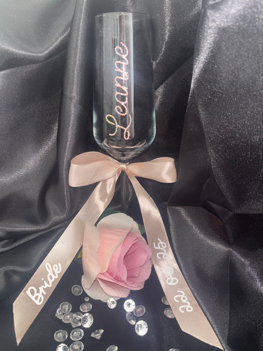 Bridal Party Personalised Champagne Glass