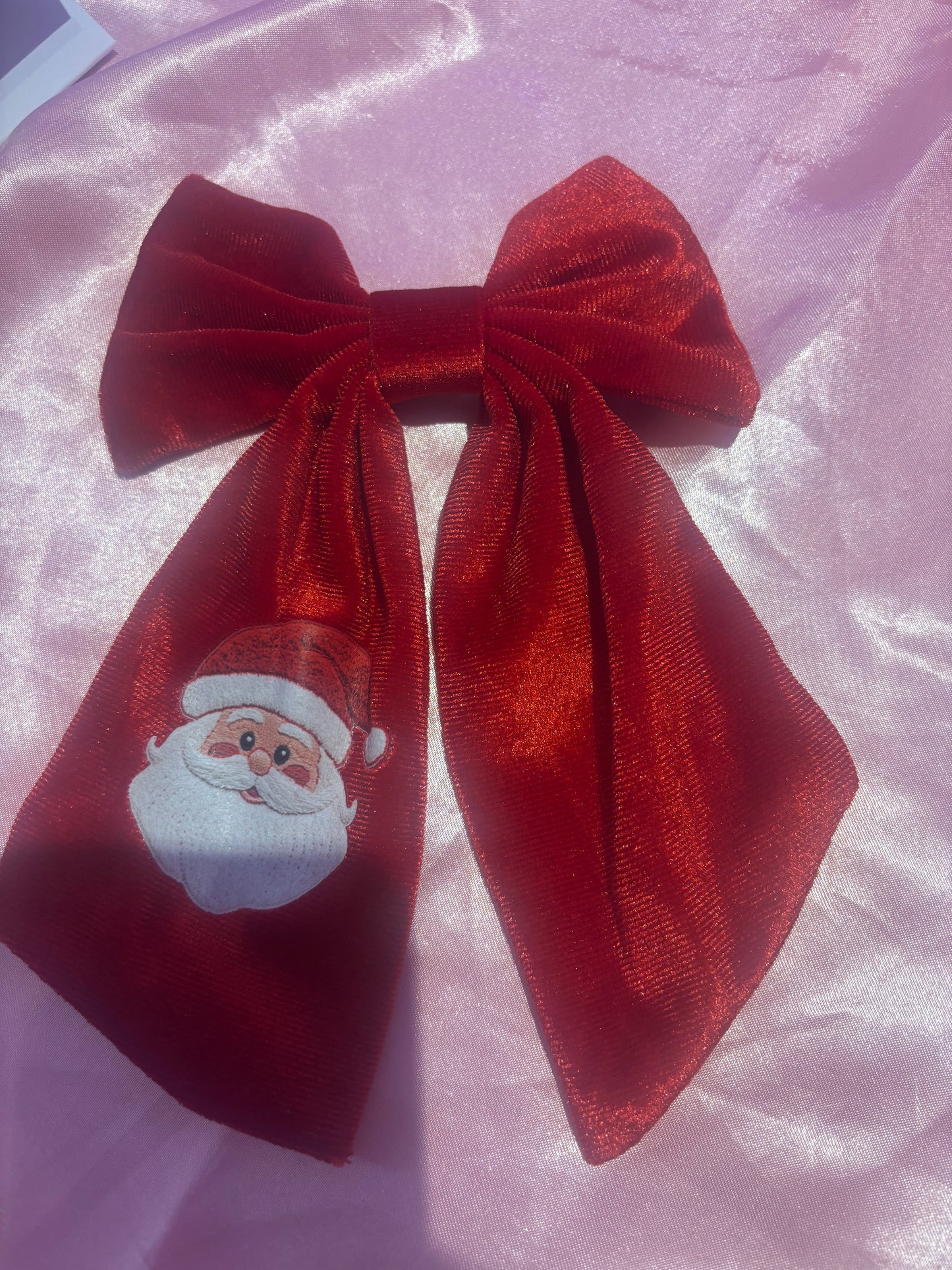 Red velvet hair bows