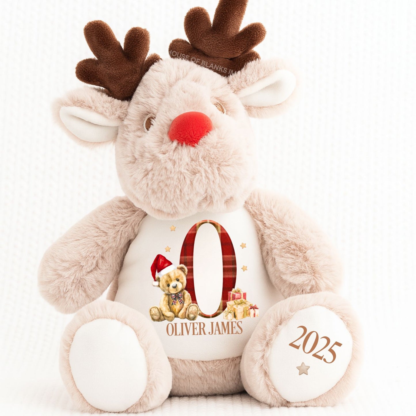 Personalised Mini MUMBLES soft toy Reindeer Rabbit Teddy