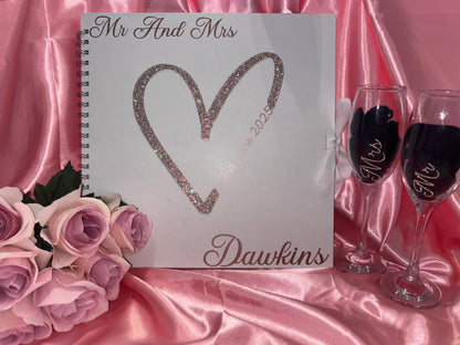 Personalised Wedding Birthday Scrapbook With Diamantes