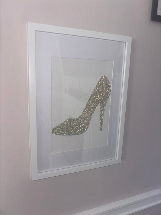 A4 Shoe Print Diamante Canvas