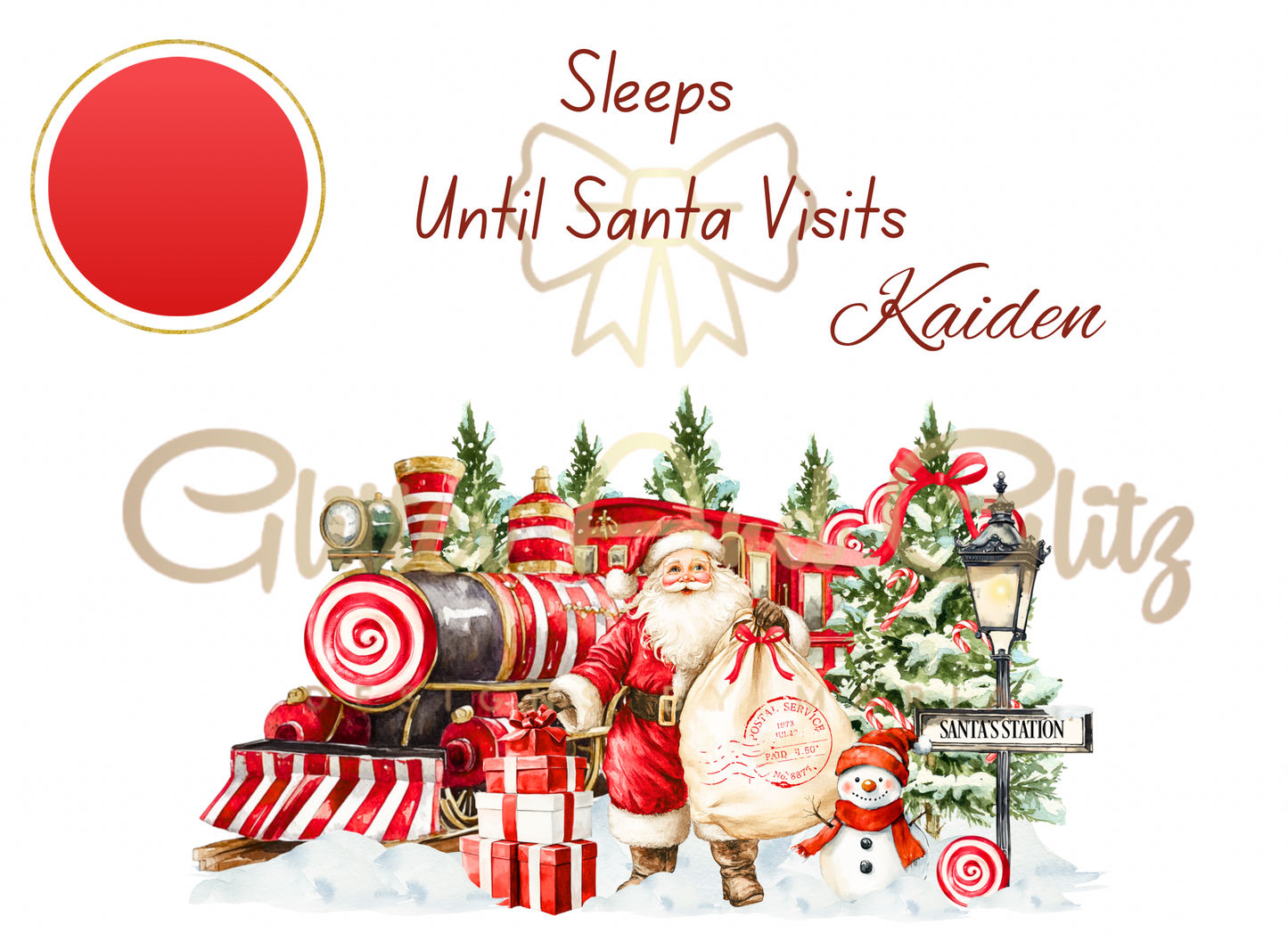 Santa Countdown A4 Reusable with Pen