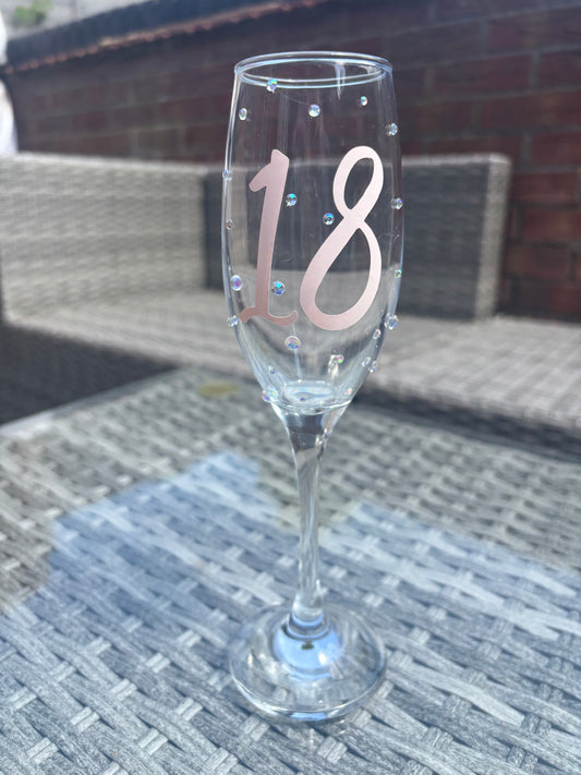 Personalised champagne glass