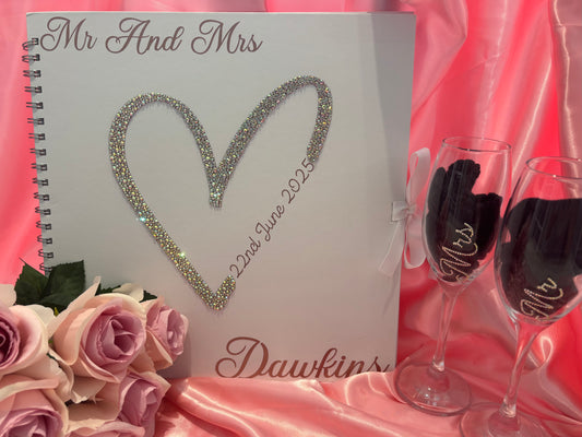Personalised Wedding Birthday Scrapbook With Diamantes