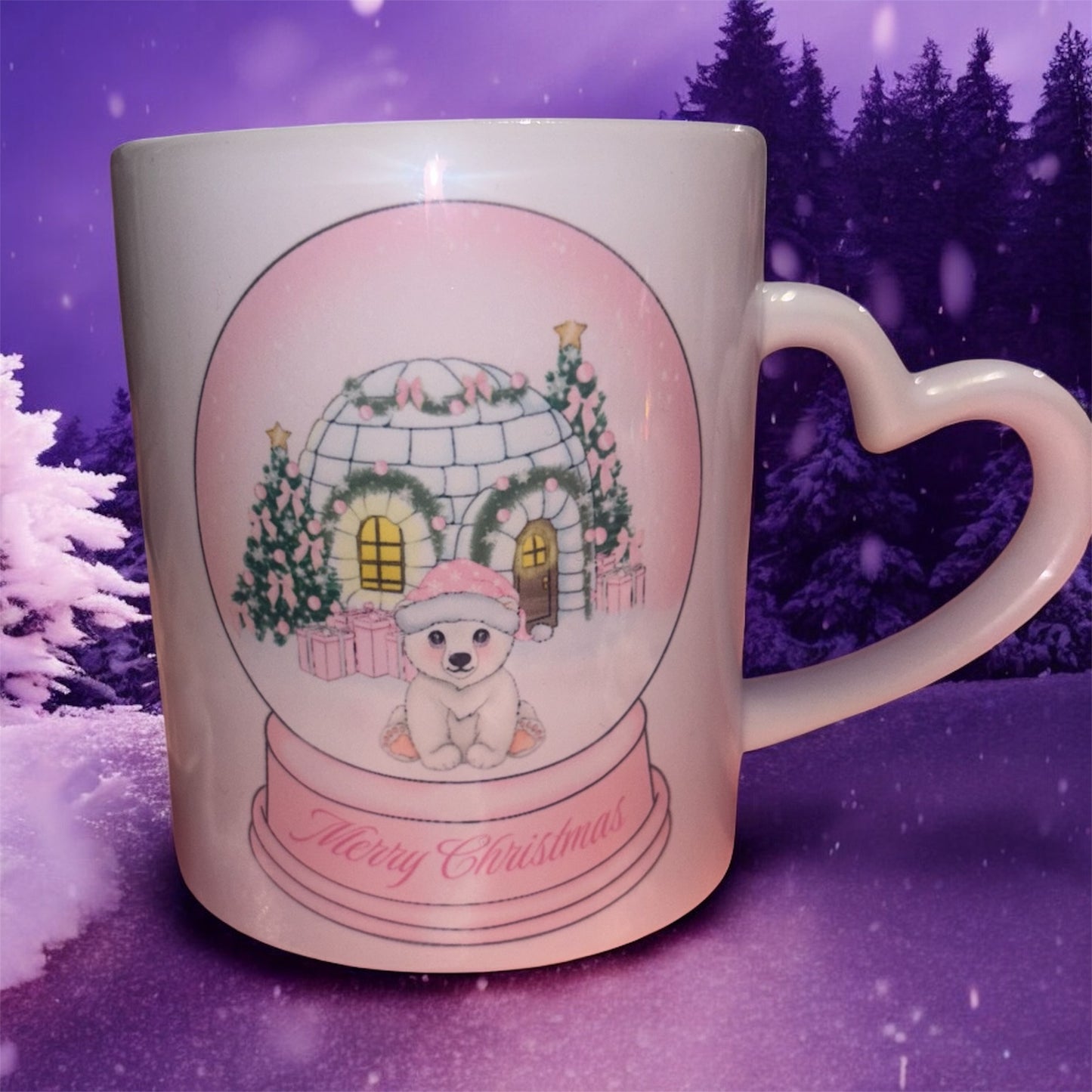 Polar Bear Snow Globe Christmas Mug