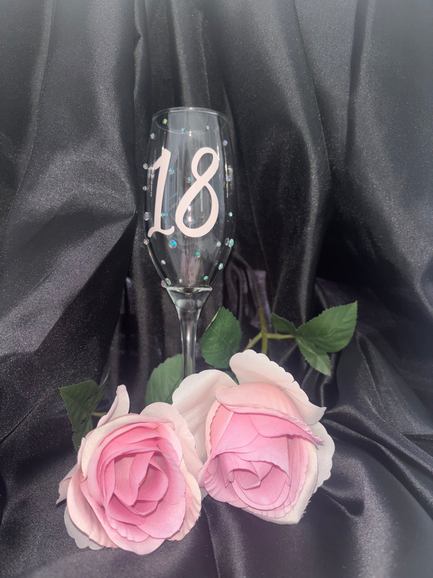 Personalised champagne glass