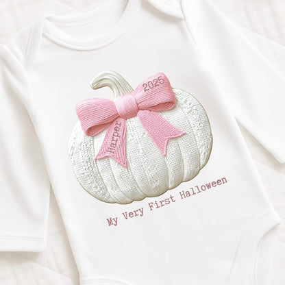 Halloween Embroidered Bow Pumpkin Vests