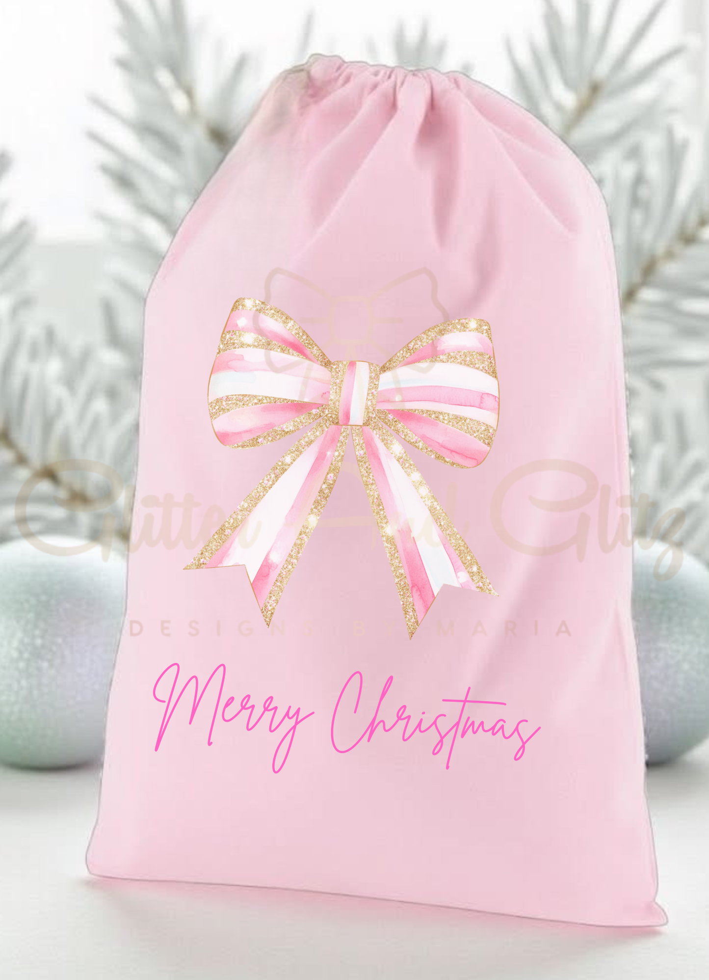 Pink XL Cotton Christmas Sacks