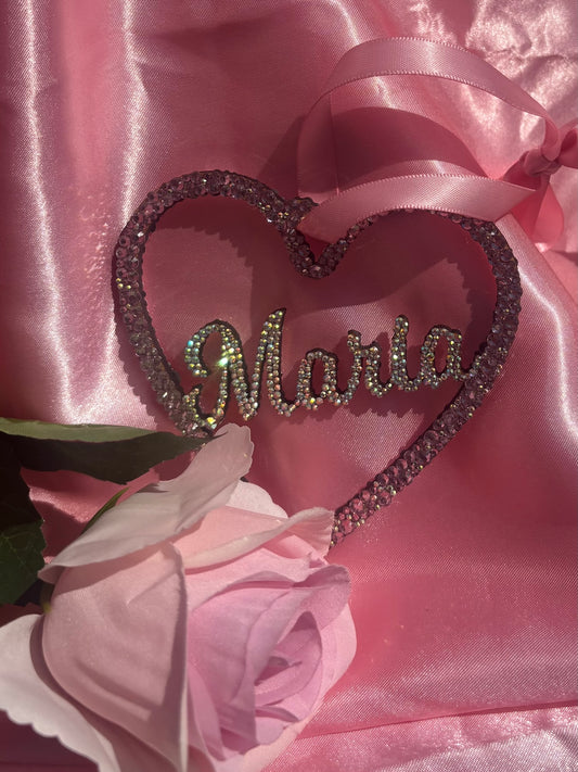 Crystal Diamante Car Interior Mirror Hanging Heart Home Decor Wall Hanging Personalised