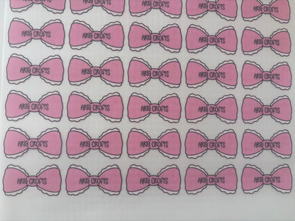 Pink Bow Iron On Labels School Uniform