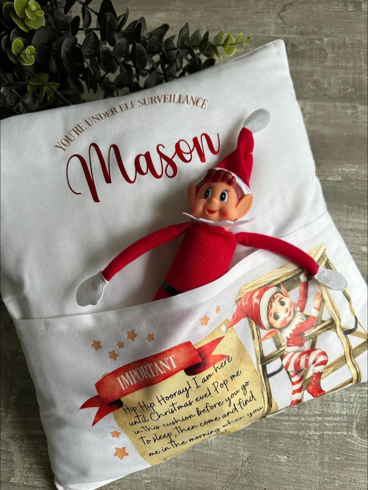 Elf Surveillance Pocket Cushion Cover