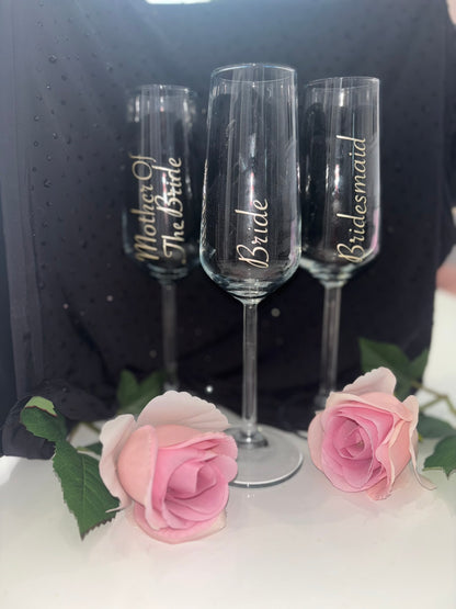 Bridal Party Personalised Champagne Glass