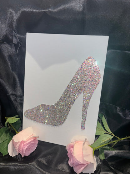 A4 Shoe Print Diamante Canvas