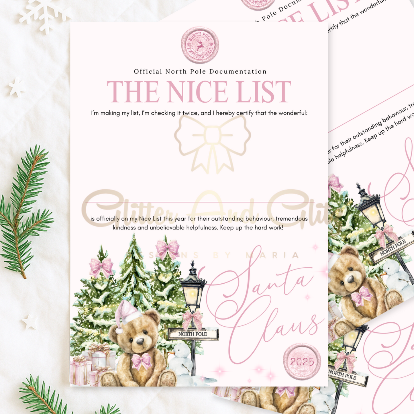 Personalised Santa Letters 1st Christmas Nice List Christmas Eve