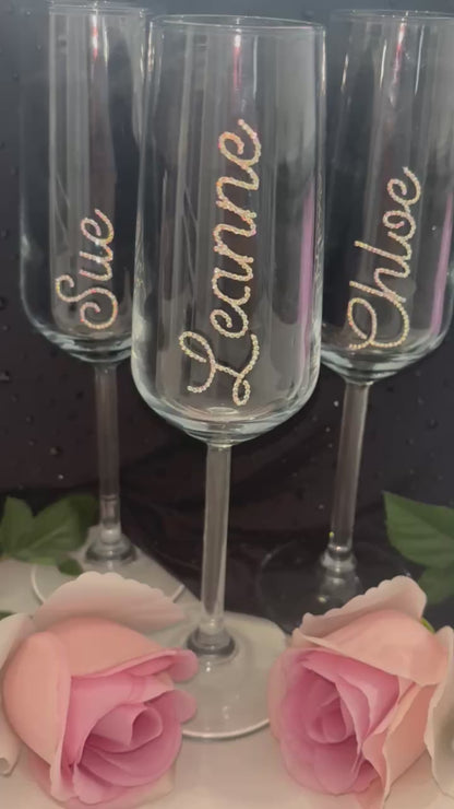 Bridal Party Personalised Champagne Glass
