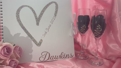 Personalised Wedding Birthday Scrapbook With Diamantes