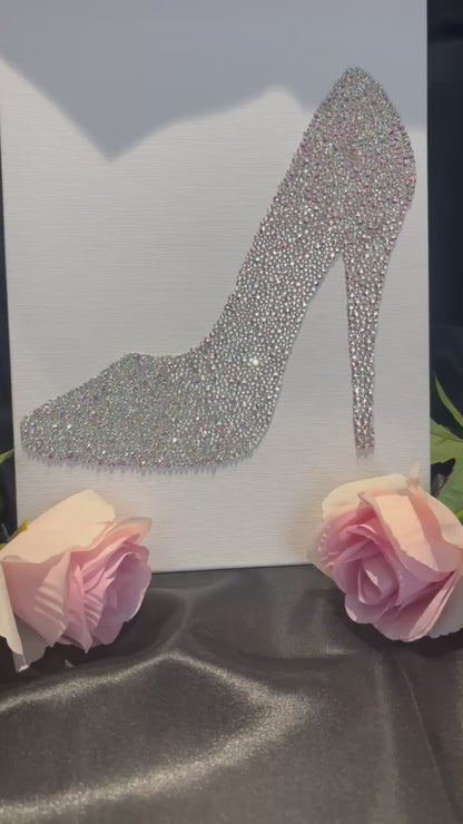 A4 Shoe Print Diamante Canvas